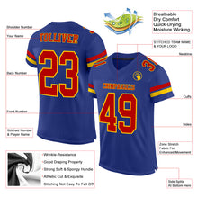 Load image into Gallery viewer, Custom Royal Red-Yellow Mesh Authentic Football Jersey