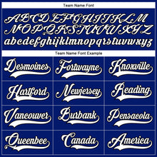 Load image into Gallery viewer, Custom Royal White-Black Hockey Lace Neck Jersey