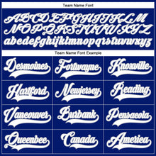 Load image into Gallery viewer, Custom Royal White-Gray Hockey Lace Neck Jersey