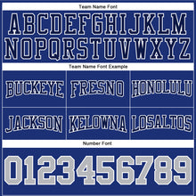 Load image into Gallery viewer, Custom Stitched Royal Gray-Navy Football Pullover Sweatshirt Hoodie