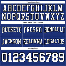 Load image into Gallery viewer, Custom Stitched Royal White-Black Football Pullover Sweatshirt Hoodie