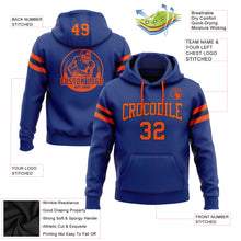 Load image into Gallery viewer, Custom Stitched Royal Orange-Black Football Pullover Sweatshirt Hoodie