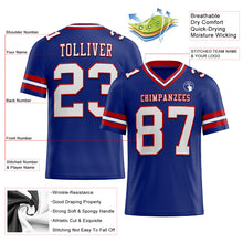 Load image into Gallery viewer, Custom Royal White-Red Authentic Football Jersey