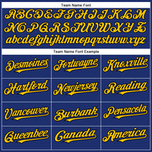 Load image into Gallery viewer, Custom Royal Yellow-Black Authentic Baseball Jersey