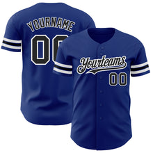 Load image into Gallery viewer, Custom Royal Black-White Authentic Baseball Jersey