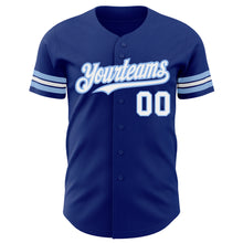 Load image into Gallery viewer, Custom Royal White-Light Blue Authentic Baseball Jersey