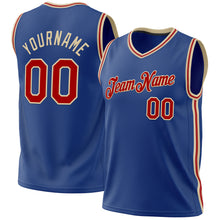 Load image into Gallery viewer, Custom Royal Red-Cream Authentic Throwback Basketball Jersey