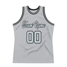 Load image into Gallery viewer, Custom Gray Silver-Black Authentic Throwback Basketball Jersey
