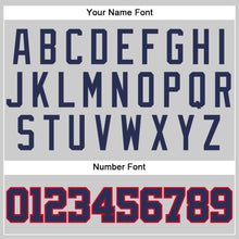 Load image into Gallery viewer, Custom Gray Navy-Red Authentic Throwback Basketball Jersey