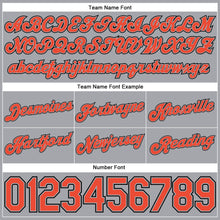 Load image into Gallery viewer, Custom Gray Black Pinstripe Orange-Black Authentic Basketball Shorts