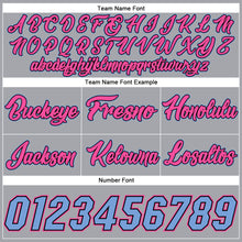 Load image into Gallery viewer, Custom Gray Black Pinstripe Pink-Light Blue Authentic Basketball Shorts