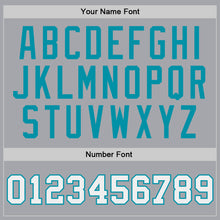 Load image into Gallery viewer, Custom Gray White-Teal Authentic Throwback Basketball Jersey