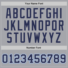 Load image into Gallery viewer, Custom Gray Navy-Light Blue Authentic Throwback Basketball Jersey