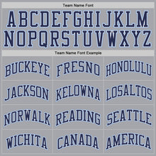 Load image into Gallery viewer, Custom Gray Navy-Light Blue Authentic Throwback Basketball Jersey