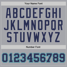 Load image into Gallery viewer, Custom Gray Navy-Teal Authentic Throwback Basketball Jersey