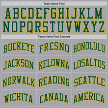 Load image into Gallery viewer, Custom Gray Green-Gold Authentic Throwback Basketball Jersey