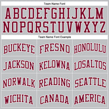 Load image into Gallery viewer, Custom Gray Maroon-White Authentic Throwback Basketball Jersey