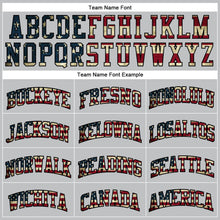 Load image into Gallery viewer, Custom Gray Vintage USA Flag-Black Authentic Throwback Basketball Jersey