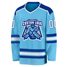 Load image into Gallery viewer, Custom Sky Blue White-Royal Hockey Jersey