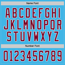 Load image into Gallery viewer, Custom Sky Blue Maroon-White Hockey Jersey
