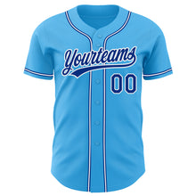 Load image into Gallery viewer, Custom Sky Blue Royal-White Authentic Baseball Jersey