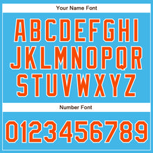 Load image into Gallery viewer, Custom Sky Blue Orange-White Authentic Baseball Jersey