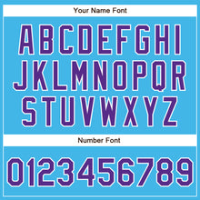 Load image into Gallery viewer, Custom Sky Blue Purple-White Authentic Baseball Jersey