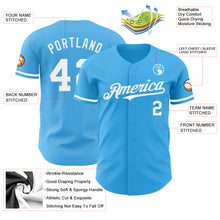 Load image into Gallery viewer, Custom Sky Blue White Authentic Baseball Jersey