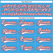 Load image into Gallery viewer, Custom Sky Blue White-Red Hockey Lace Neck Jersey