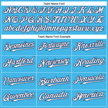 Load image into Gallery viewer, Custom Sky Blue White-Navy Authentic Baseball Jersey