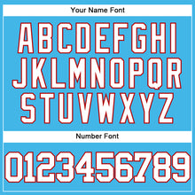 Load image into Gallery viewer, Custom Sky Blue White-Red Authentic Baseball Jersey