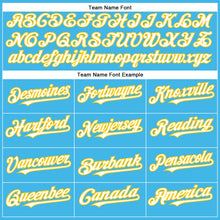 Load image into Gallery viewer, Custom Sky Blue White-Yellow Authentic Baseball Jersey