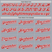 Load image into Gallery viewer, Custom Gray White Pinstripe Red Authentic Sleeveless Baseball Jersey