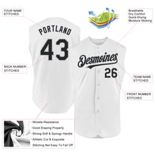 Load image into Gallery viewer, Custom White Black-Gray Authentic Sleeveless Baseball Jersey