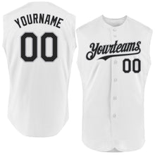 Load image into Gallery viewer, Custom White Black-Gray Authentic Sleeveless Baseball Jersey