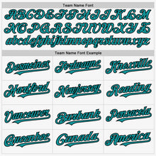 Load image into Gallery viewer, Custom White Black-Teal Authentic Sleeveless Baseball Jersey