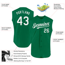 Load image into Gallery viewer, Custom Kelly Green White Authentic Sleeveless Baseball Jersey