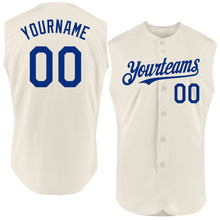 Load image into Gallery viewer, Custom Cream Royal Authentic Sleeveless Baseball Jersey