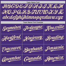 Load image into Gallery viewer, Custom Purple Cream Authentic Sleeveless Baseball Jersey