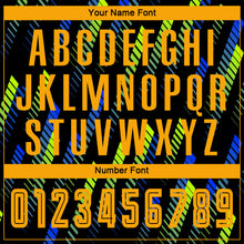 Load image into Gallery viewer, Custom Black Gold-Neon Green Sublimation Soccer Uniform Jersey