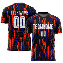 Load image into Gallery viewer, Custom Black White-Orange Sublimation Soccer Uniform Jersey