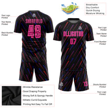 Load image into Gallery viewer, Custom Black Pink-Orange Sublimation Soccer Uniform Jersey