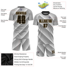 Load image into Gallery viewer, Custom White Black-Old Gold Sublimation Soccer Uniform Jersey