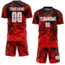 Load image into Gallery viewer, Custom Red White-Black Sublimation Soccer Uniform Jersey
