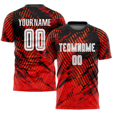 Load image into Gallery viewer, Custom Red White-Black Sublimation Soccer Uniform Jersey