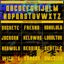 Load image into Gallery viewer, Custom Figure Gold-Royal Sublimation Soccer Uniform Jersey