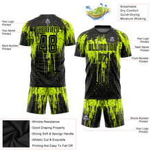 Load image into Gallery viewer, Custom Neon Green Black Sublimation Soccer Uniform Jersey