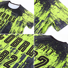 Load image into Gallery viewer, Custom Neon Green Black Sublimation Soccer Uniform Jersey
