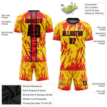 Load image into Gallery viewer, Custom Gold Black-Red Sublimation Soccer Uniform Jersey