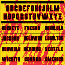 Load image into Gallery viewer, Custom Gold Black-Red Sublimation Soccer Uniform Jersey